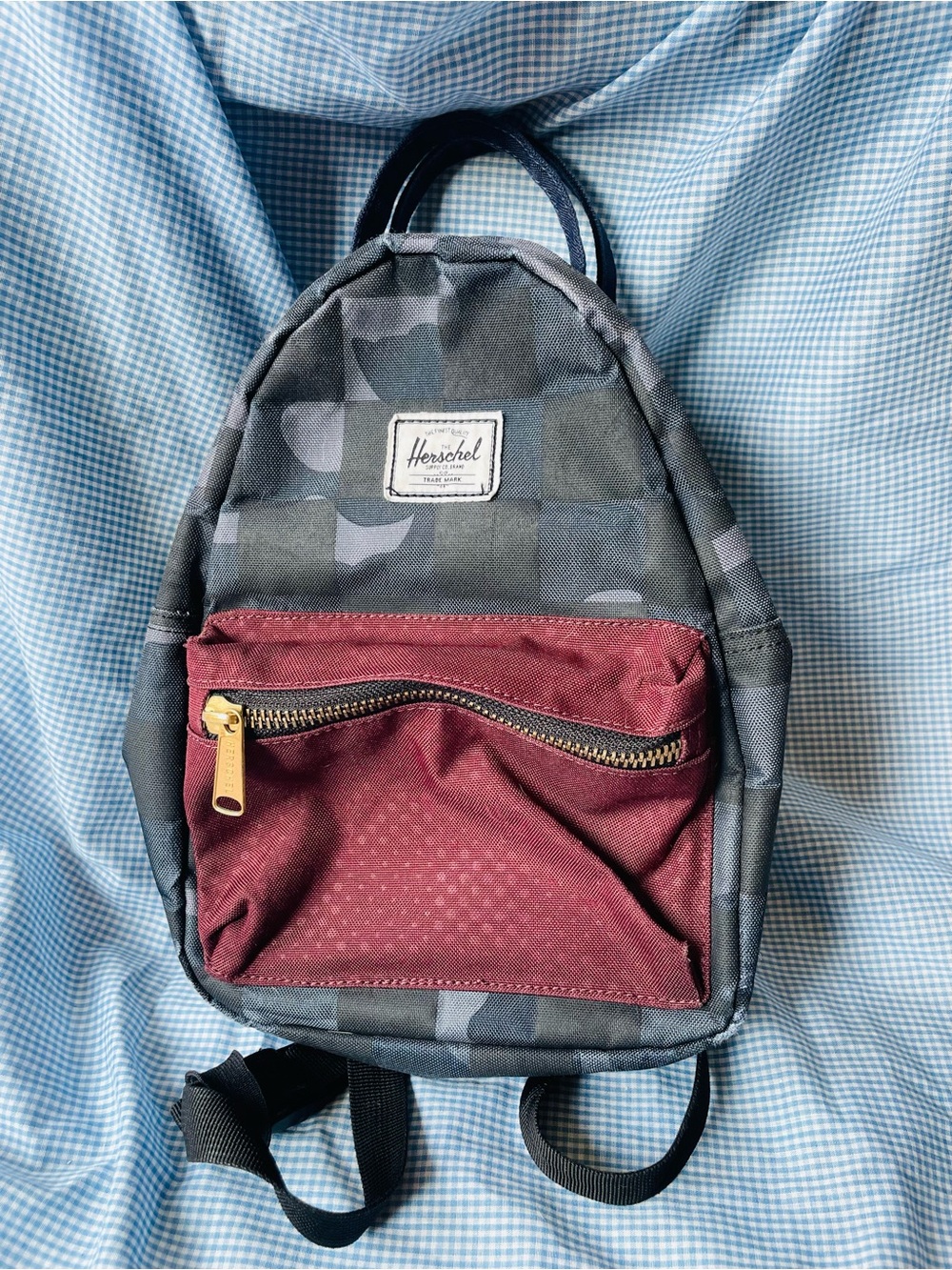 Herschel Supply Company Small Camo Backpack with Burgundy Pocket